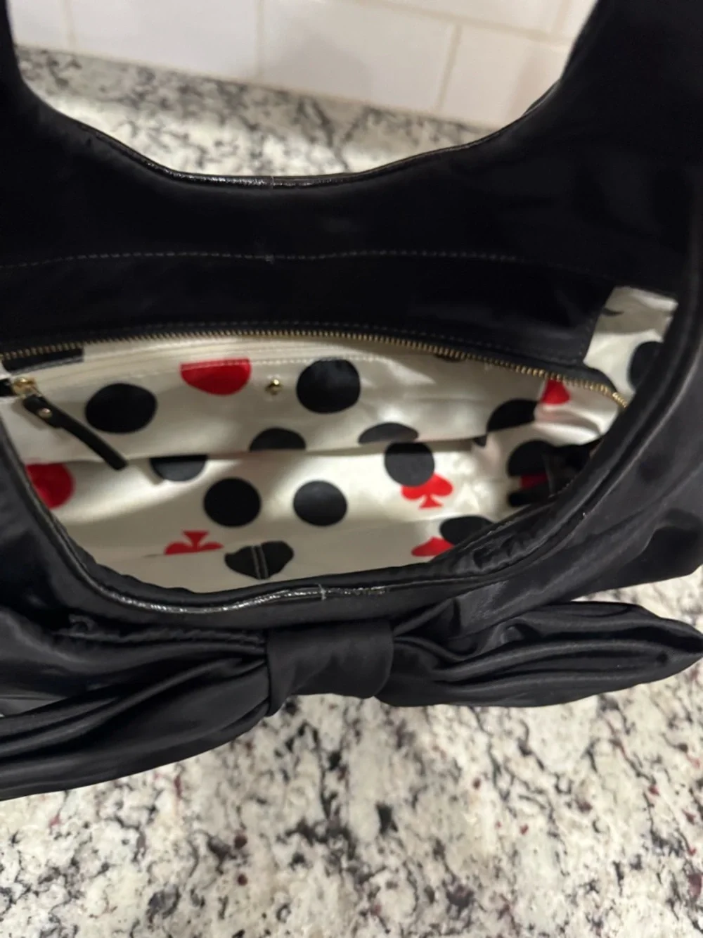 KATE SPADE- Elegant Black Bow Tote Bag - Picture 4 of 4